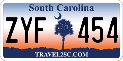 SC license plate ZYF454