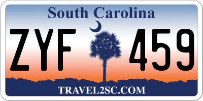 SC license plate ZYF459