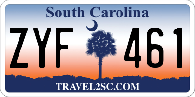 SC license plate ZYF461