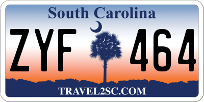 SC license plate ZYF464