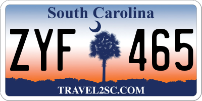 SC license plate ZYF465