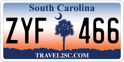 SC license plate ZYF466