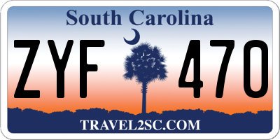 SC license plate ZYF470