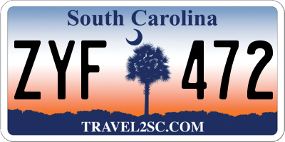 SC license plate ZYF472