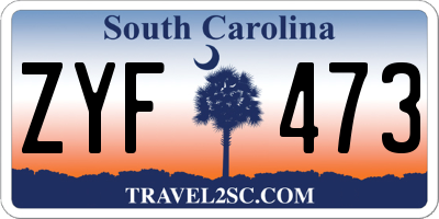 SC license plate ZYF473