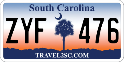 SC license plate ZYF476