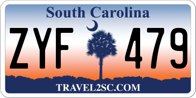 SC license plate ZYF479