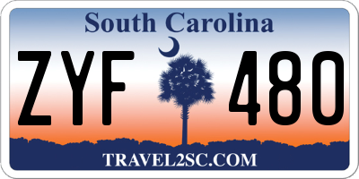 SC license plate ZYF480
