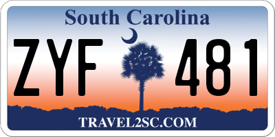 SC license plate ZYF481