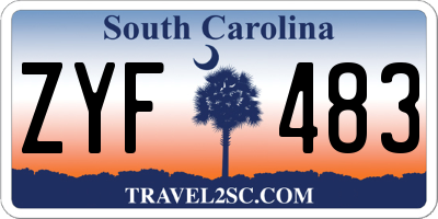 SC license plate ZYF483