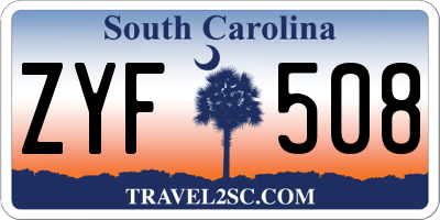 SC license plate ZYF508