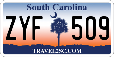 SC license plate ZYF509