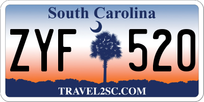 SC license plate ZYF520