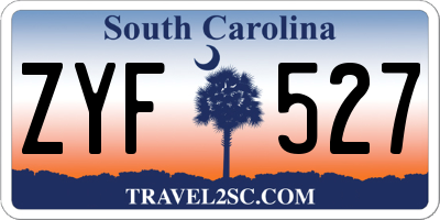 SC license plate ZYF527