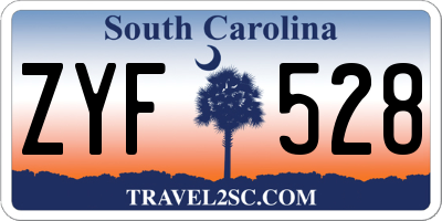 SC license plate ZYF528