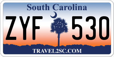 SC license plate ZYF530