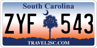 SC license plate ZYF543