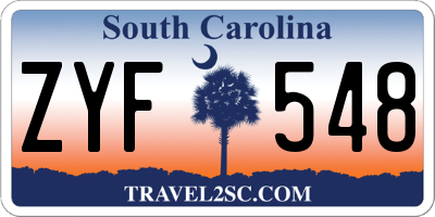 SC license plate ZYF548