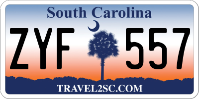 SC license plate ZYF557
