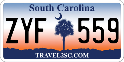 SC license plate ZYF559