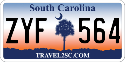 SC license plate ZYF564