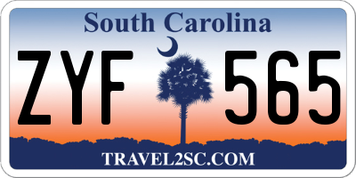 SC license plate ZYF565