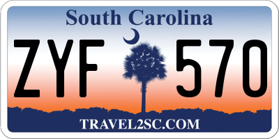 SC license plate ZYF570