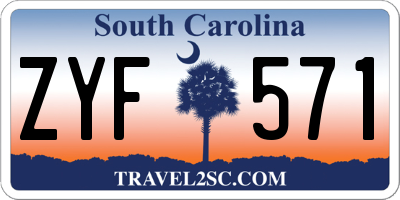 SC license plate ZYF571