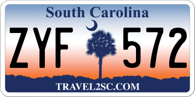 SC license plate ZYF572