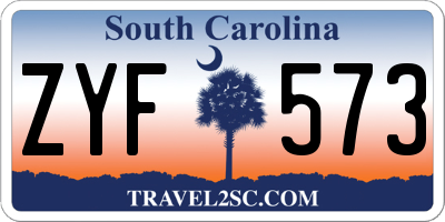 SC license plate ZYF573