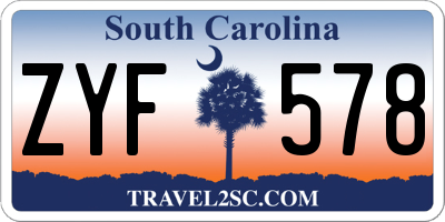 SC license plate ZYF578