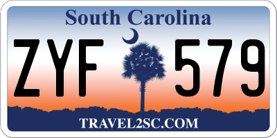 SC license plate ZYF579