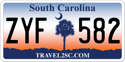 SC license plate ZYF582