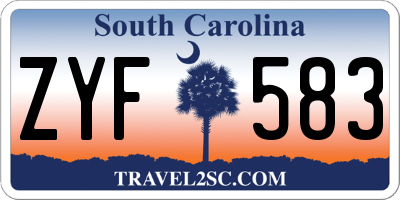 SC license plate ZYF583