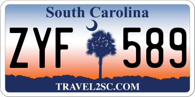 SC license plate ZYF589