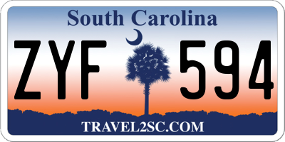 SC license plate ZYF594