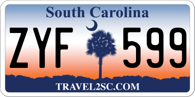 SC license plate ZYF599