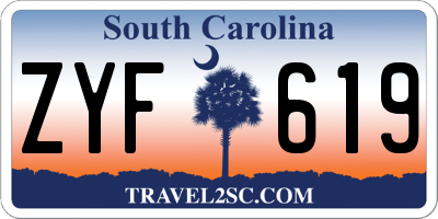 SC license plate ZYF619