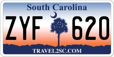 SC license plate ZYF620