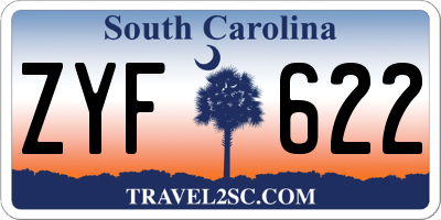 SC license plate ZYF622
