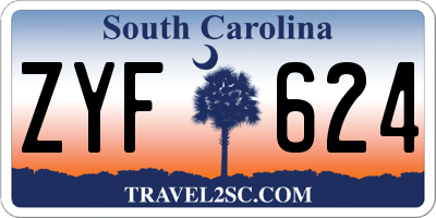 SC license plate ZYF624