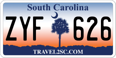 SC license plate ZYF626