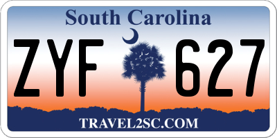 SC license plate ZYF627