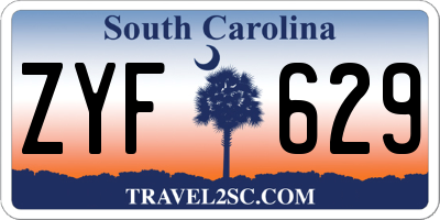 SC license plate ZYF629