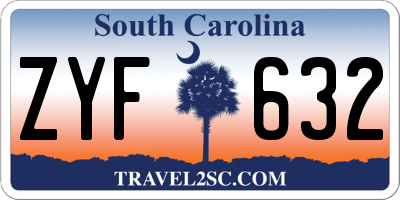 SC license plate ZYF632