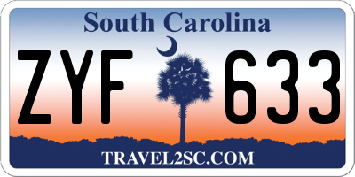SC license plate ZYF633