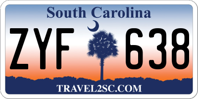 SC license plate ZYF638
