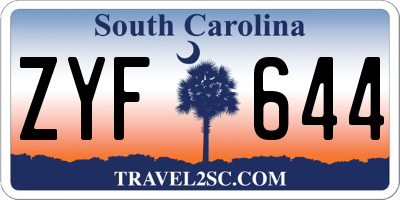 SC license plate ZYF644