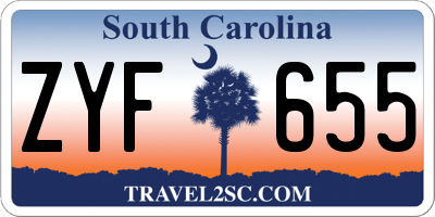 SC license plate ZYF655
