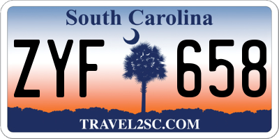 SC license plate ZYF658
